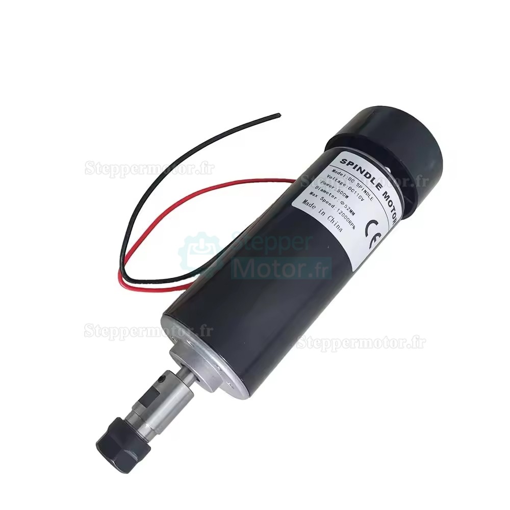 Moteur de broche cnc refroidi par air OSP001689 48V 500W 12000 tr/min, pince ER11/ER16 pour gravure de circuits imprim&eacute;s